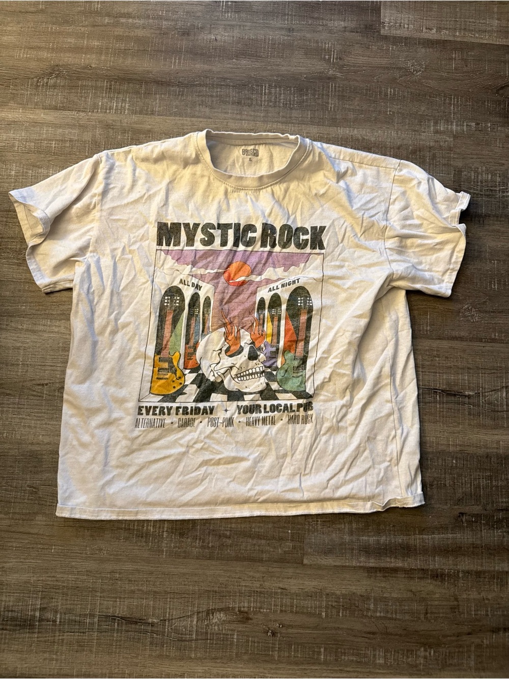 Brisco Brands Mystic Rock white graphic tee